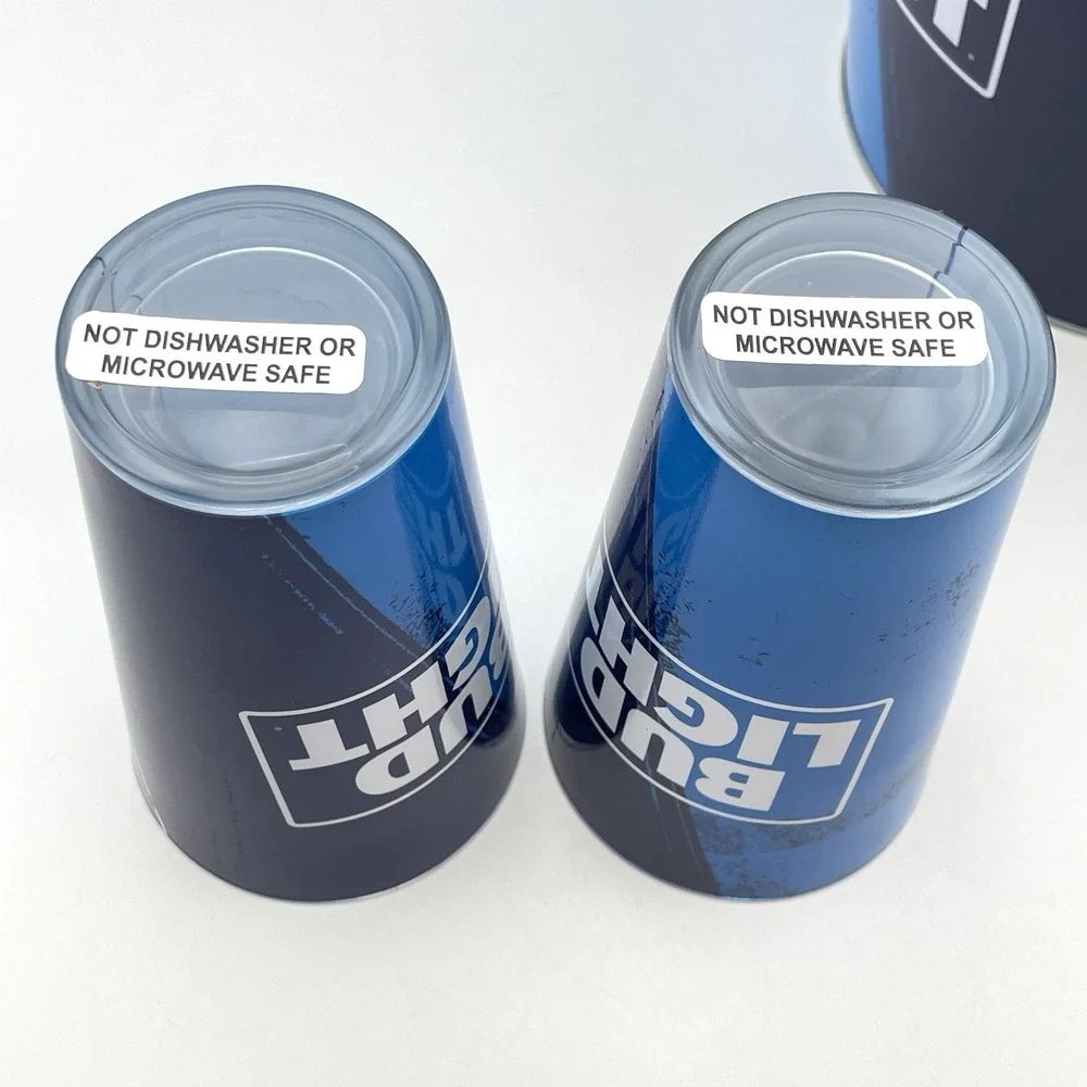 BUD LIGHT‎ Metal Bucket, 2 Bud Light Glasses and 2 Bud Light Coasters